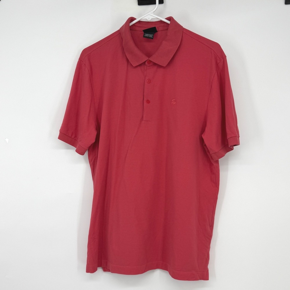 Lacoste Mens Coral Red Short Sleeve Pique Cotton Polo Shirt‎ Size 6 XL Golf